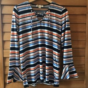 MICHAEL KORS Ruffle-Cuff Super Comfy Blouse
